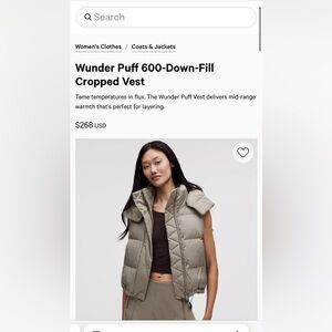 Wunder Puff 600-Down-Fill Cropped Vest